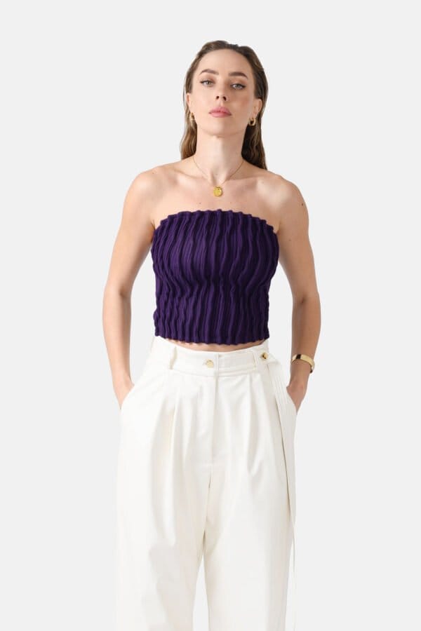 Mycel – Rib Knit Tube Top Purple