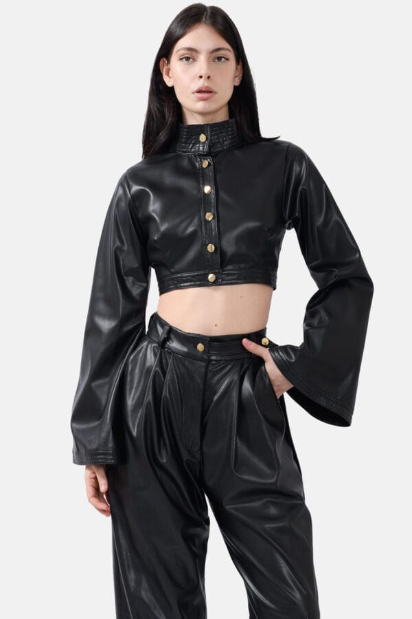Fatale – White Asymmetrical Wrap Skirt, Vegan Leather
