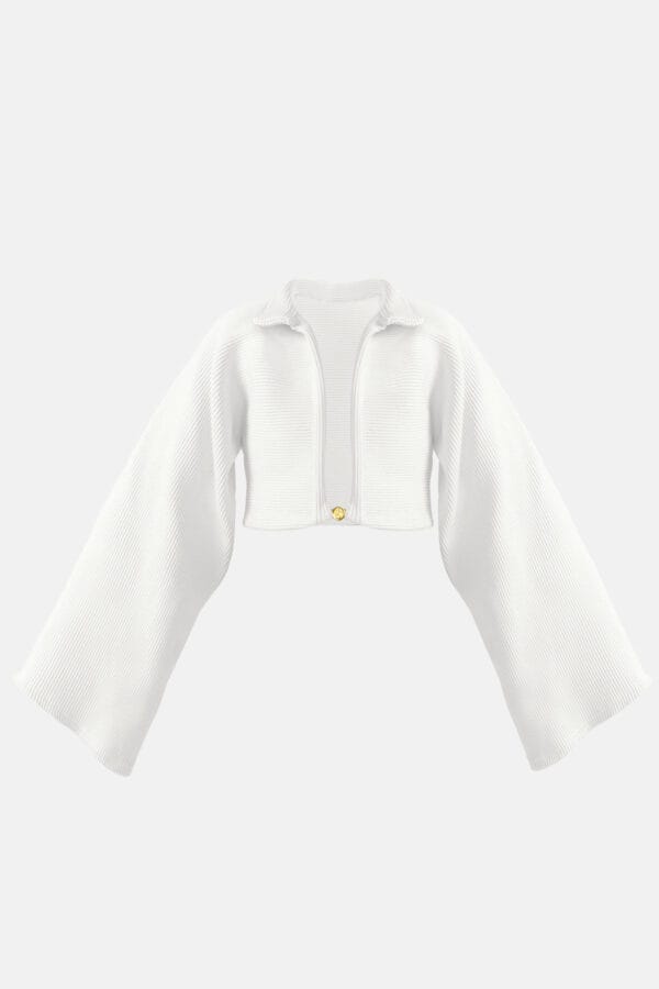 Mellea – Oversized White Jumper, Rib Knit