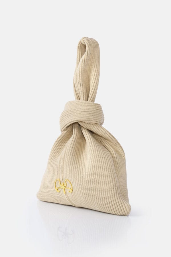 Forager – Mini White Rib Knit Tote Bag