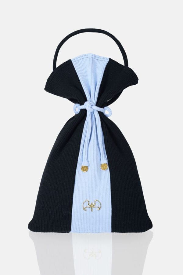 Forager – Tie Rib Knit Tote Bag White Lilac