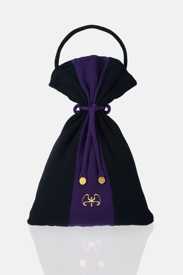 Forager – Tie Rib Knit Tote Bag White Lilac