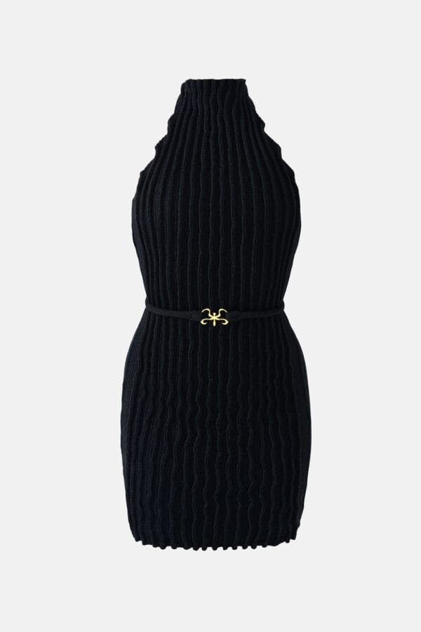 Charm – White Rib Knit Mini Dress
