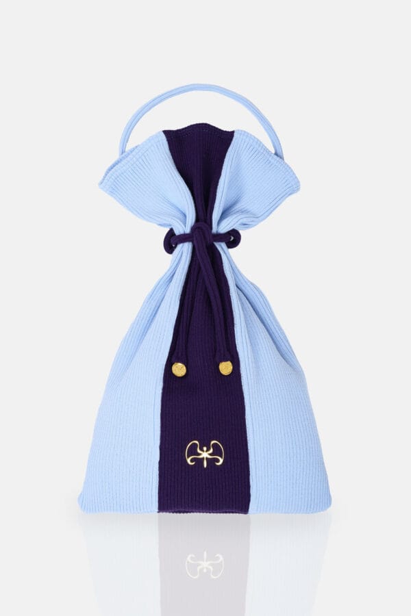 Forager – Tie Rib Knit Tote Bag Purple Blue