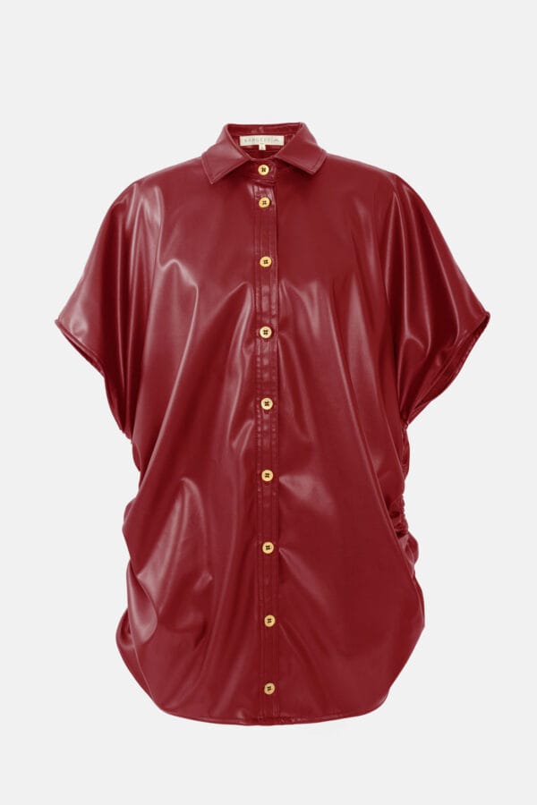 Rumour – Black Vegan Leather Oversized Shirt