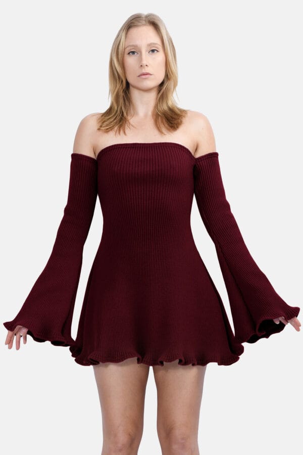 Seeker – Red Rib Knit Crop Top