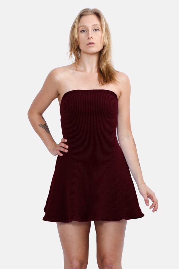 Seeker – Red Rib Knit Crop Top