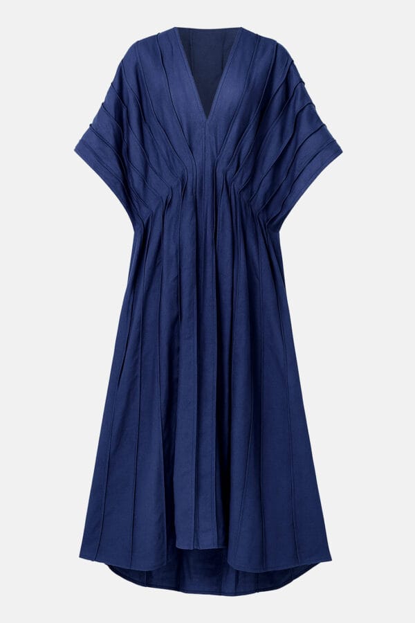 Tera – Olive Green Linen Kaftan Dress