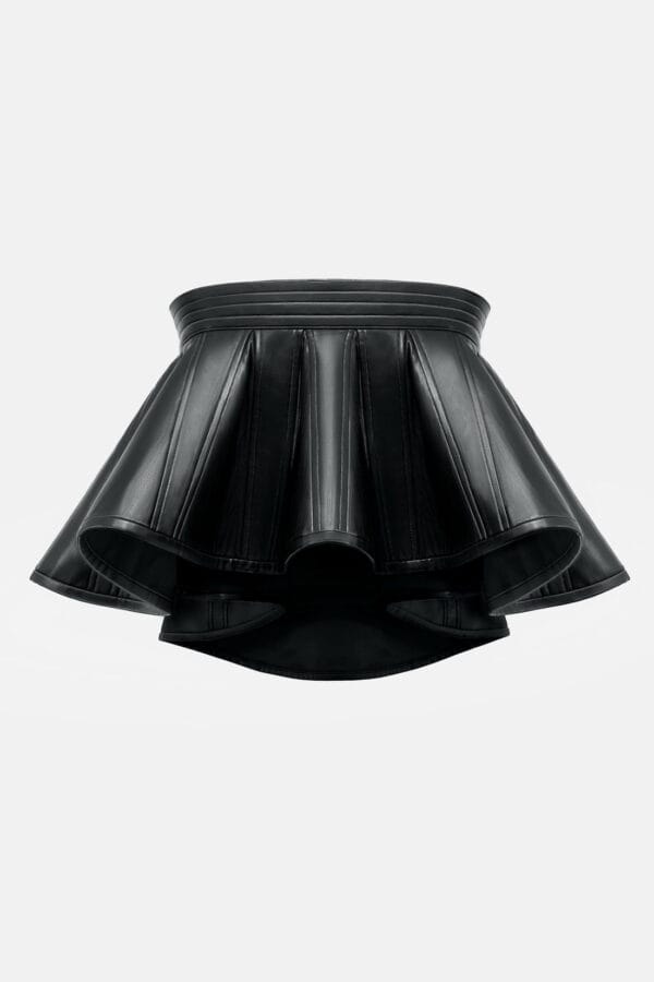 Embrace – Structured Black Leather Crop Top